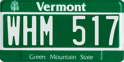 VT license plate WHM517