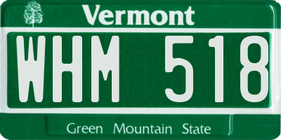 VT license plate WHM518