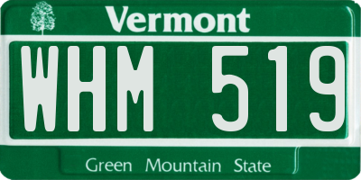 VT license plate WHM519