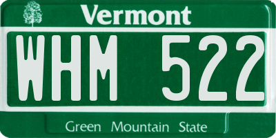VT license plate WHM522