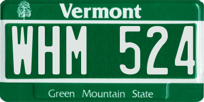 VT license plate WHM524