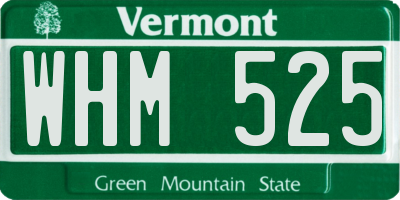 VT license plate WHM525