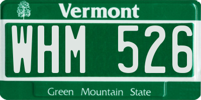 VT license plate WHM526