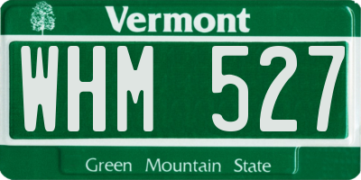 VT license plate WHM527