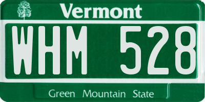 VT license plate WHM528