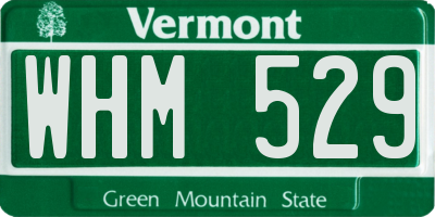 VT license plate WHM529
