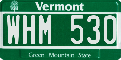 VT license plate WHM530