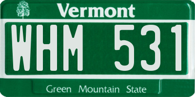 VT license plate WHM531