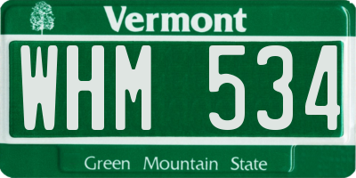 VT license plate WHM534