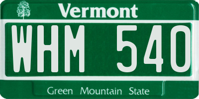 VT license plate WHM540