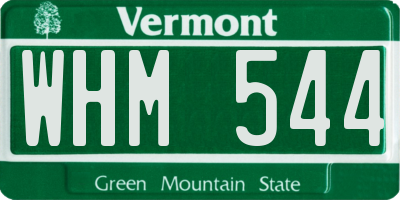 VT license plate WHM544