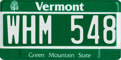 VT license plate WHM548