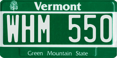 VT license plate WHM550