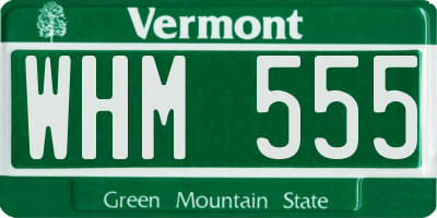VT license plate WHM555