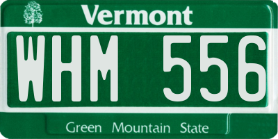 VT license plate WHM556