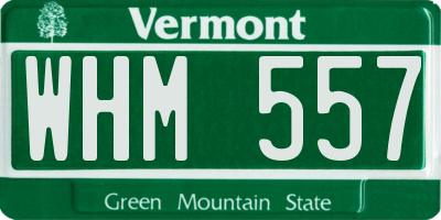 VT license plate WHM557