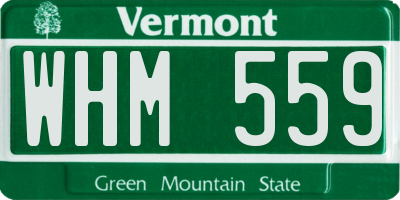VT license plate WHM559