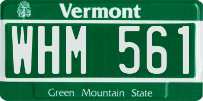 VT license plate WHM561