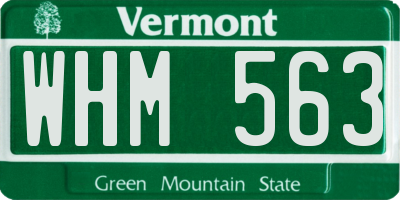 VT license plate WHM563