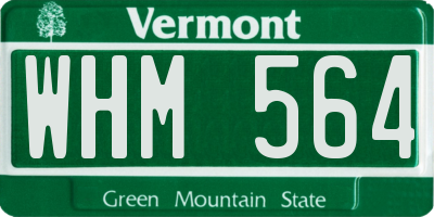 VT license plate WHM564
