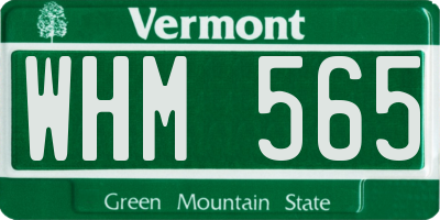 VT license plate WHM565