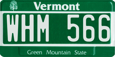 VT license plate WHM566