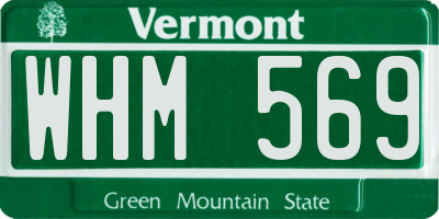 VT license plate WHM569