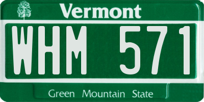 VT license plate WHM571