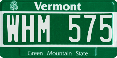 VT license plate WHM575