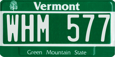 VT license plate WHM577