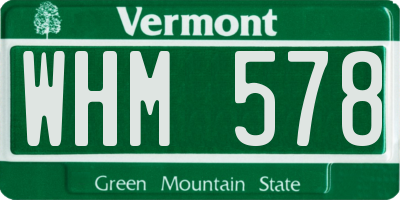 VT license plate WHM578