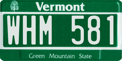 VT license plate WHM581