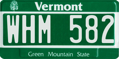 VT license plate WHM582