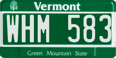 VT license plate WHM583