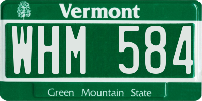 VT license plate WHM584
