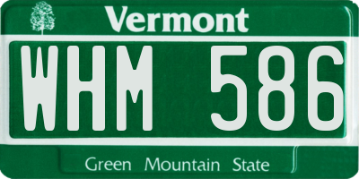 VT license plate WHM586