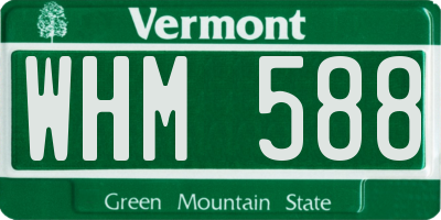 VT license plate WHM588