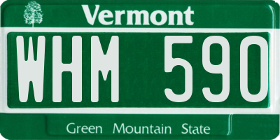VT license plate WHM590