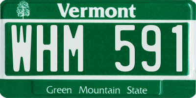 VT license plate WHM591