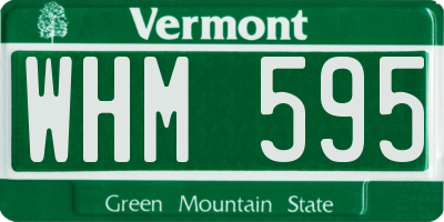 VT license plate WHM595