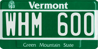 VT license plate WHM600