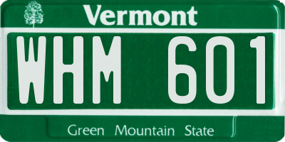 VT license plate WHM601