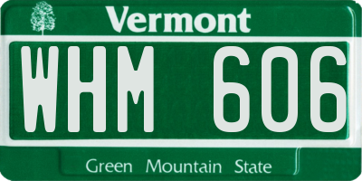 VT license plate WHM606