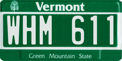 VT license plate WHM611