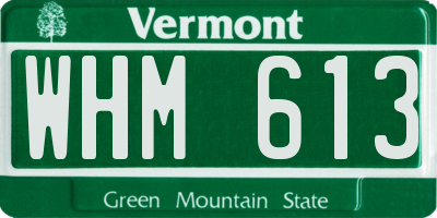 VT license plate WHM613