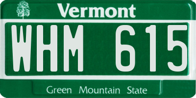VT license plate WHM615
