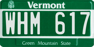 VT license plate WHM617