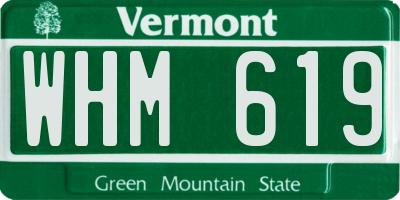 VT license plate WHM619