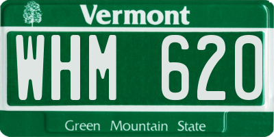 VT license plate WHM620