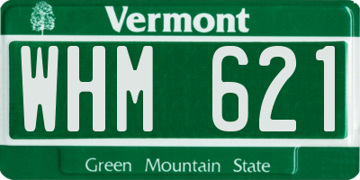 VT license plate WHM621